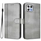 For T-Mobile REVVL 7 5G / T Phone 2 5G Line Splicing Buckle Retro Leather Phone Case(Grey) - 2