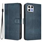For T-Mobile REVVL 7 5G / T Phone 2 5G Line Splicing Buckle Retro Leather Phone Case(Dark Blue) - 2