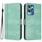 For Oukitel C32 Line Splicing Buckle Retro Leather Phone Case(Mint Green) - 2