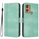 For Oukitel C33 Line Splicing Buckle Retro Leather Phone Case(Mint Green) - 2