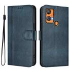 For Oukitel C33 Line Splicing Buckle Retro Leather Phone Case(Dark Blue) - 2