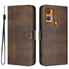 For Oukitel C33 Line Splicing Buckle Retro Leather Phone Case(Brown) - 2
