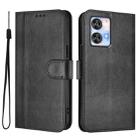 For Oukitel C35 Line Splicing Buckle Retro Leather Phone Case(Black) - 2