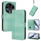 For Oukitel C37 Line Splicing Buckle Retro Leather Phone Case(Mint Green) - 1