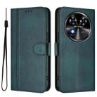 For Oukitel C37 Line Splicing Buckle Retro Leather Phone Case(Dark Green) - 2