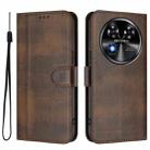 For Oukitel C37 Line Splicing Buckle Retro Leather Phone Case(Brown) - 2