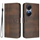 For Oukitel C38 Line Splicing Buckle Retro Leather Phone Case(Brown) - 2
