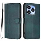 For Oukitel C50 Line Splicing Buckle Retro Leather Phone Case(Dark Green) - 2