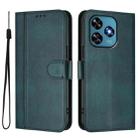 For Oukitel C51 Line Splicing Buckle Retro Leather Phone Case(Dark Green) - 2