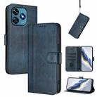 For Oukitel C51 Line Splicing Buckle Retro Leather Phone Case(Dark Blue) - 1