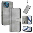 For Oukitel C53 Line Splicing Buckle Retro Leather Phone Case(Grey) - 1