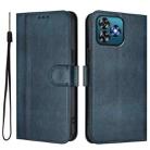 For Oukitel C53 Line Splicing Buckle Retro Leather Phone Case(Dark Blue) - 2