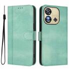 For Oukitel C57S / C57 Pro / Blu J12 Line Splicing Buckle Retro Leather Phone Case(Mint Green) - 2