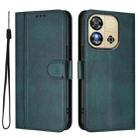 For Oukitel C57S / C57 Pro / Blu J12 Line Splicing Buckle Retro Leather Phone Case(Dark Green) - 2