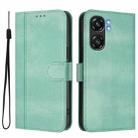 For Oukitel C58 / C58 Pro Line Splicing Buckle Retro Leather Phone Case(Mint Green) - 2