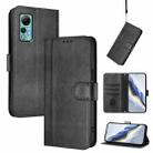 For Ulefone Note 14 Line Splicing Buckle Retro Leather Phone Case(Black) - 1