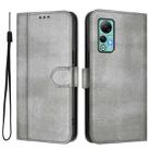 For Ulefone Note 14 Line Splicing Buckle Retro Leather Phone Case(Grey) - 2