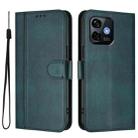 For Ulefone Note 16 Pro Line Splicing Buckle Retro Leather Phone Case(Dark Green) - 2