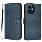 For Ulefone Note 16 Pro Line Splicing Buckle Retro Leather Phone Case(Dark Blue) - 2