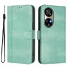 For Ulefone Note 17 Pro Line Splicing Buckle Retro Leather Phone Case(Mint Green) - 2