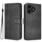 For Ulefone Note 19 Line Splicing Buckle Retro Leather Phone Case(Black) - 2