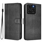 For Ulefone Note 20 Pro Line Splicing Buckle Retro Leather Phone Case(Black) - 2