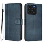 For Ulefone Note 20 Pro Line Splicing Buckle Retro Leather Phone Case(Dark Blue) - 2
