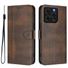 For Ulefone Note 20 Pro Line Splicing Buckle Retro Leather Phone Case(Brown) - 2
