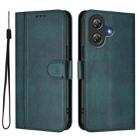 For Ulefone Note 21 Line Splicing Buckle Retro Leather Phone Case(Dark Green) - 2