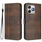For Ulefone Note 18 Ultra / 18 Pro Line Splicing Buckle Retro Leather Phone Case(Brown) - 2