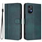 For UMIDIGI Bison X20 Line Splicing Buckle Retro Leather Phone Case(Dark Green) - 2