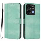 For UMIDIGI G9 5G / Note 9 5G Line Splicing Buckle Retro Leather Phone Case(Mint Green) - 2