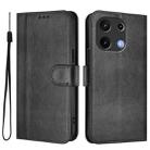 For UMIDIGI Note 100 Line Splicing Buckle Retro Leather Phone Case(Black) - 2