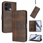 For UMIDIGI Note 100 Line Splicing Buckle Retro Leather Phone Case(Brown) - 1