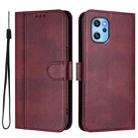 For UMIDIGI Power 7 Max Line Splicing Buckle Retro Leather Phone Case(Wine Red) - 2