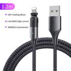 FXCL-WY0G 2.4A USB to 8 Pin 180 Degree Rotating Elbow Charging Cable, Length:1.2m(Grey) - 2