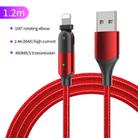 FXCL-WY09 2.4A USB to 8 Pin 180 Degree Rotating Elbow Charging Cable, Length:1.2m(Red) - 1