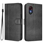 For Samsung Galaxy Xcover 5 Line Splicing Buckle Retro Leather Phone Case(Black) - 2