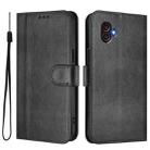 For Samsung Galaxy Xcover 6 Pro Line Splicing Buckle Retro Leather Phone Case(Black) - 2