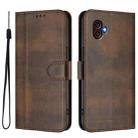 For Samsung Galaxy Xcover 6 Pro Line Splicing Buckle Retro Leather Phone Case(Brown) - 2