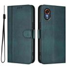 For Samsung Galaxy Xcover 7 5G Global Line Splicing Buckle Retro Leather Phone Case(Dark Green) - 2