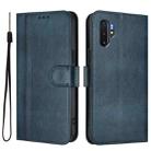 For Samsung Galaxy Note10+ Line Splicing Buckle Retro Leather Phone Case(Dark Blue) - 2