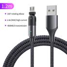 FXCM-WY0G 2.4A USB to Micro USB 180 Degree Rotating Elbow Charging Cable, Length:1.2m(Grey) - 2