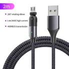 FXCM-WYA0G 2.4A USB to Micro USB 180 Degree Rotating Elbow Charging Cable, Length:2m(Grey) - 2