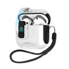 For AirPods 4 Automatic Pop-up Cover Holder Earphone Case with Switch Lock(White Black) - 1