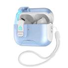 For AirPods Pro 2 Automatic Pop-up Cover Holder Earphone Case with Switch Lock(White Light Blue) - 1