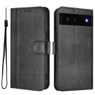 For Google Pixel 6 Line Splicing Buckle Retro Leather Phone Case(Black) - 2