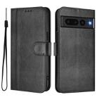For Google Pixel 7 Pro Line Splicing Buckle Retro Leather Phone Case(Black) - 2