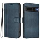For Google Pixel 7 Pro Line Splicing Buckle Retro Leather Phone Case(Dark Blue) - 2