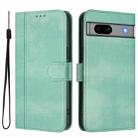 For Google Pixel 7a Line Splicing Buckle Retro Leather Phone Case(Mint Green) - 2